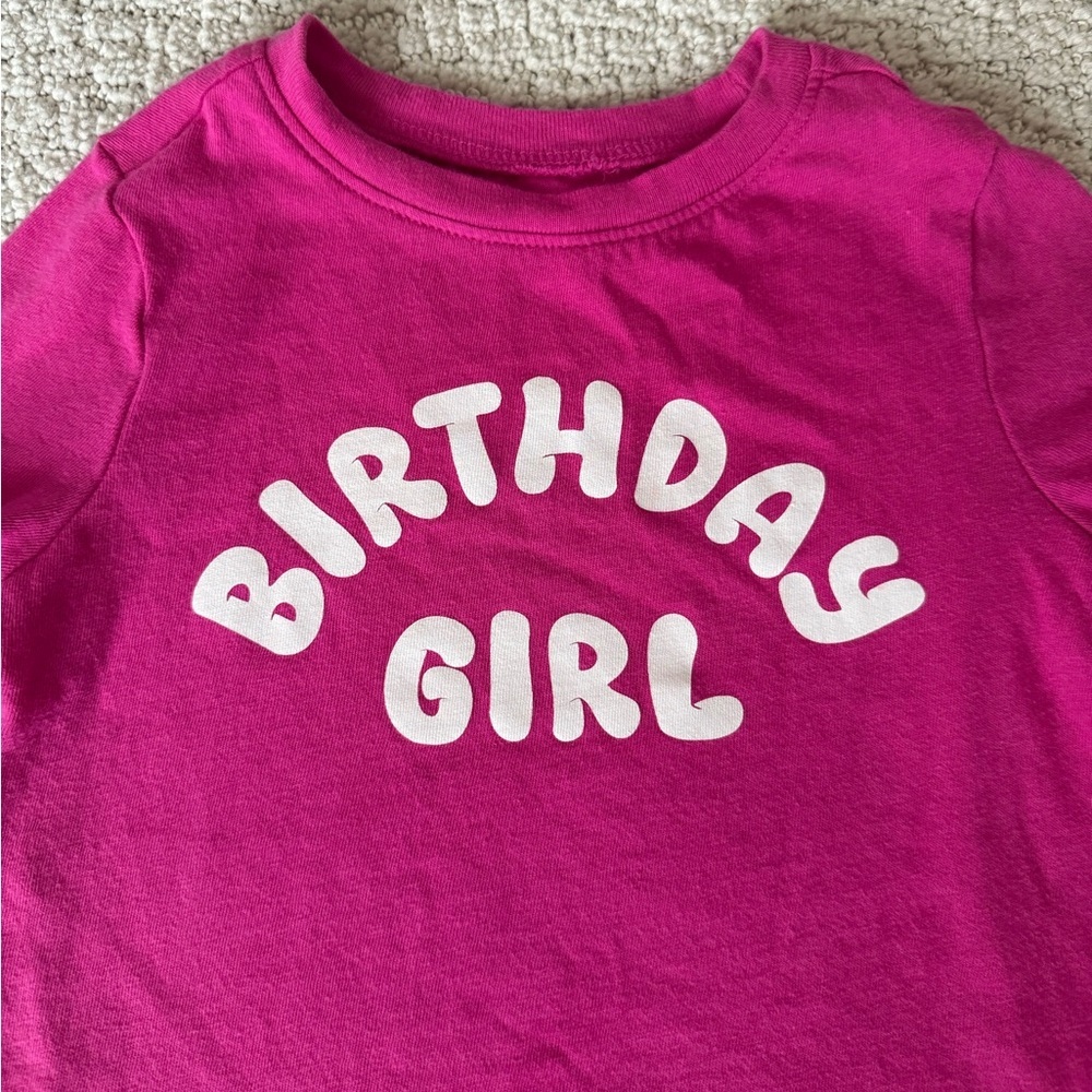 Old Navy Tshirt Birthday Girl Size 2T Toddler Pink - Picture 2 of 4